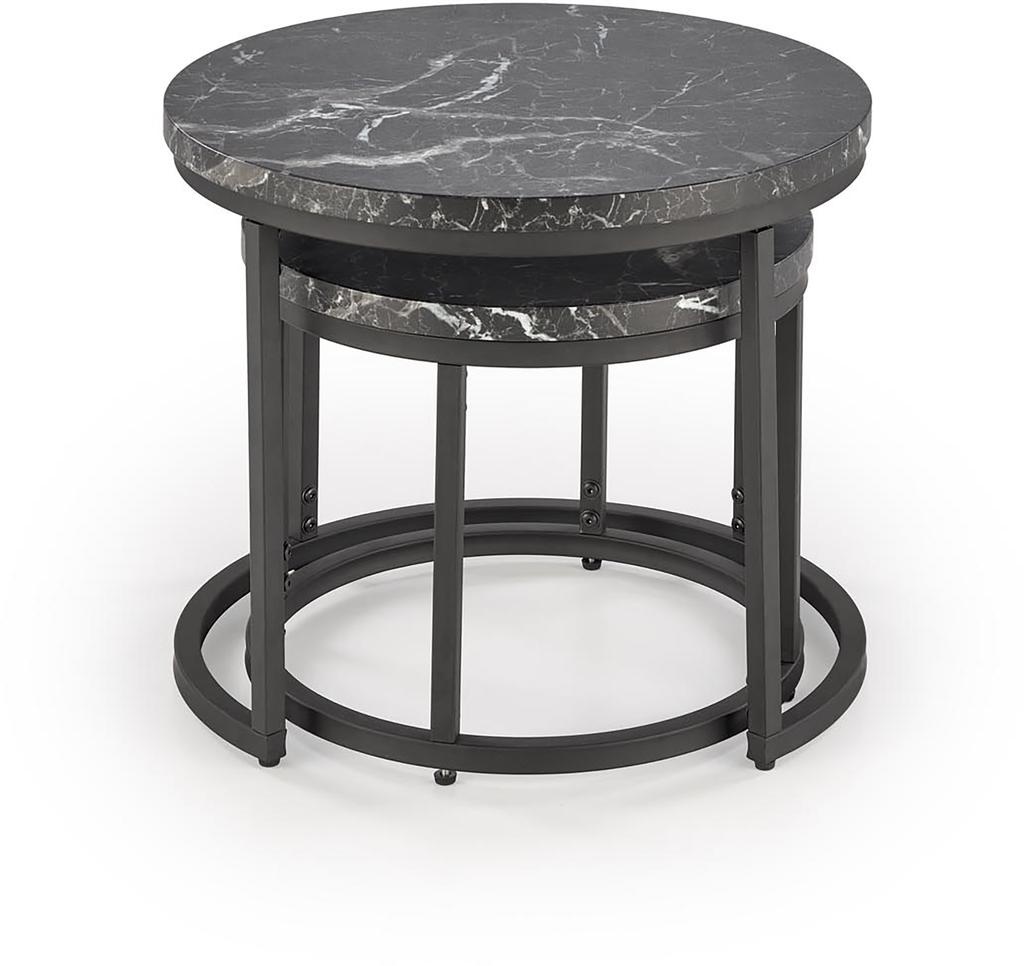 Luna laudade komplekt, must marmor