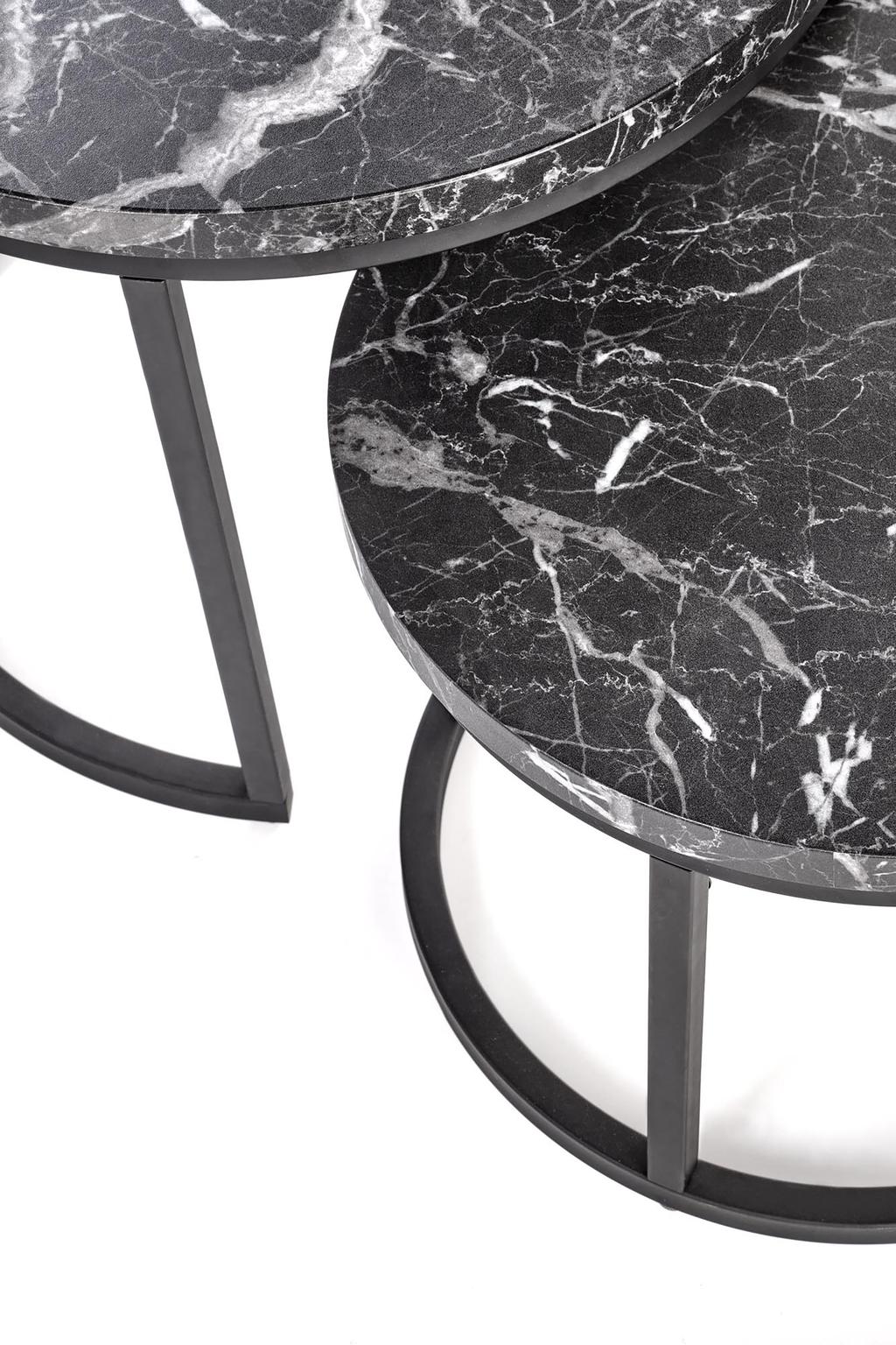 Luna laudade komplekt, must marmor