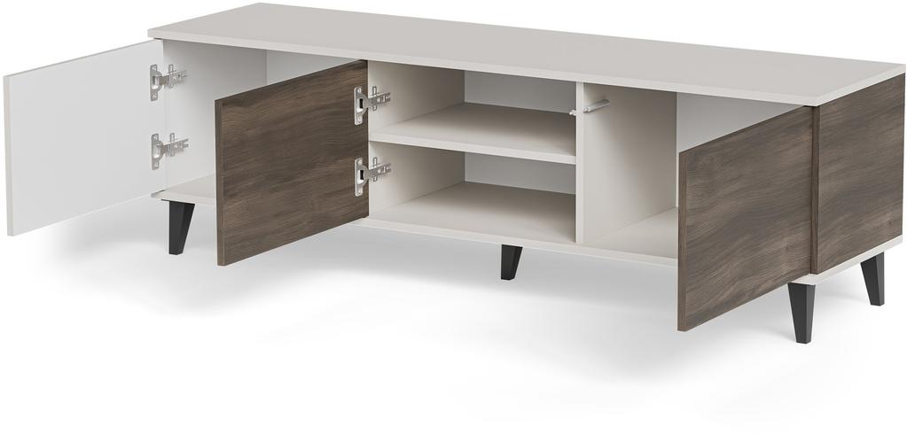 Evelyn tv-alus, kolm ust, 150 cm, pähkel/kašmiir