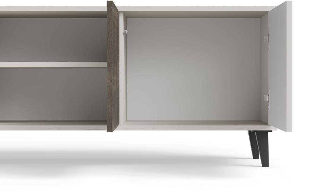 Evelyn tv-alus, 4 ust, 200 cm, pähkel/kašmir