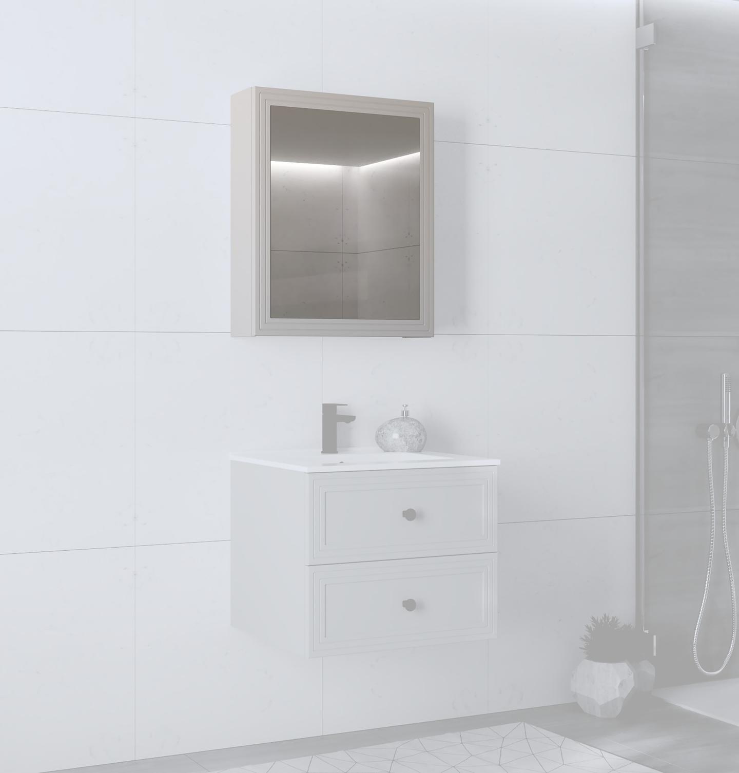 Luoto vannitoa peegelkapp, 60 cm, kašmiir