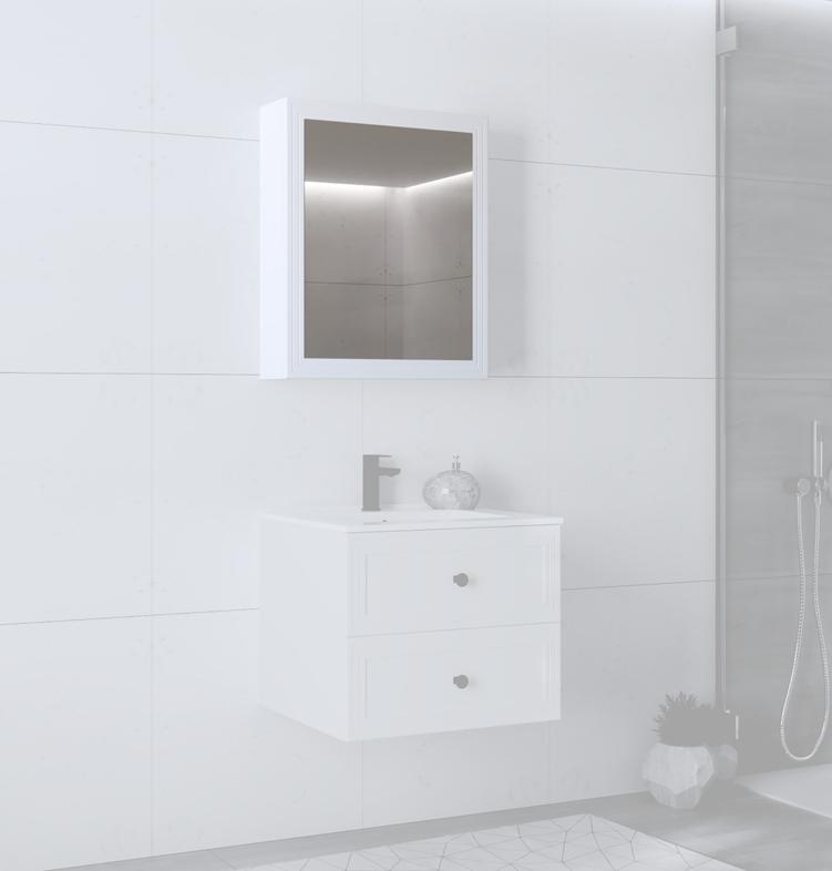 Luoto vannitoa peegelkapp, 60 cm, valge