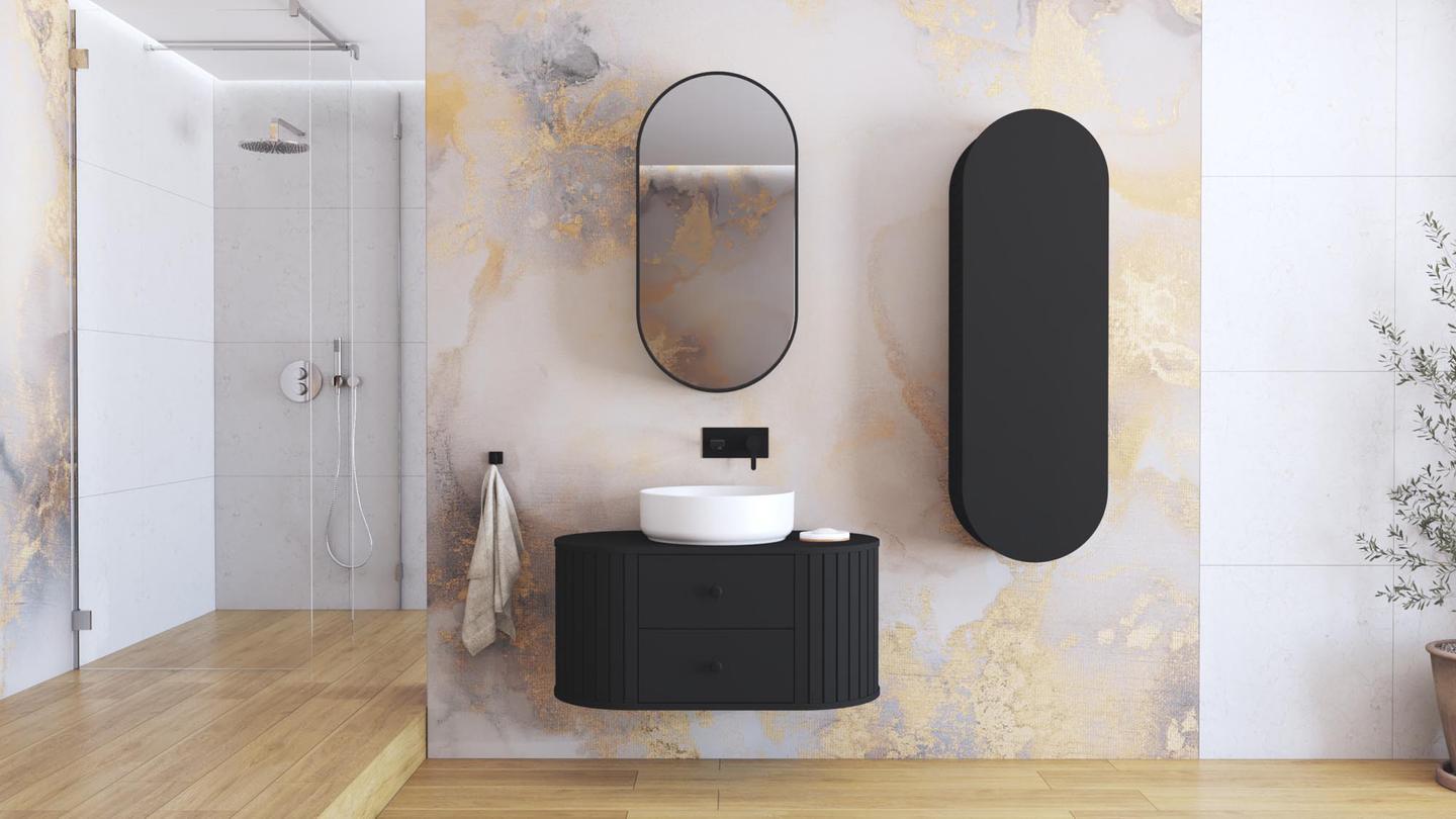 Loiske vannitoa seinakapp, must