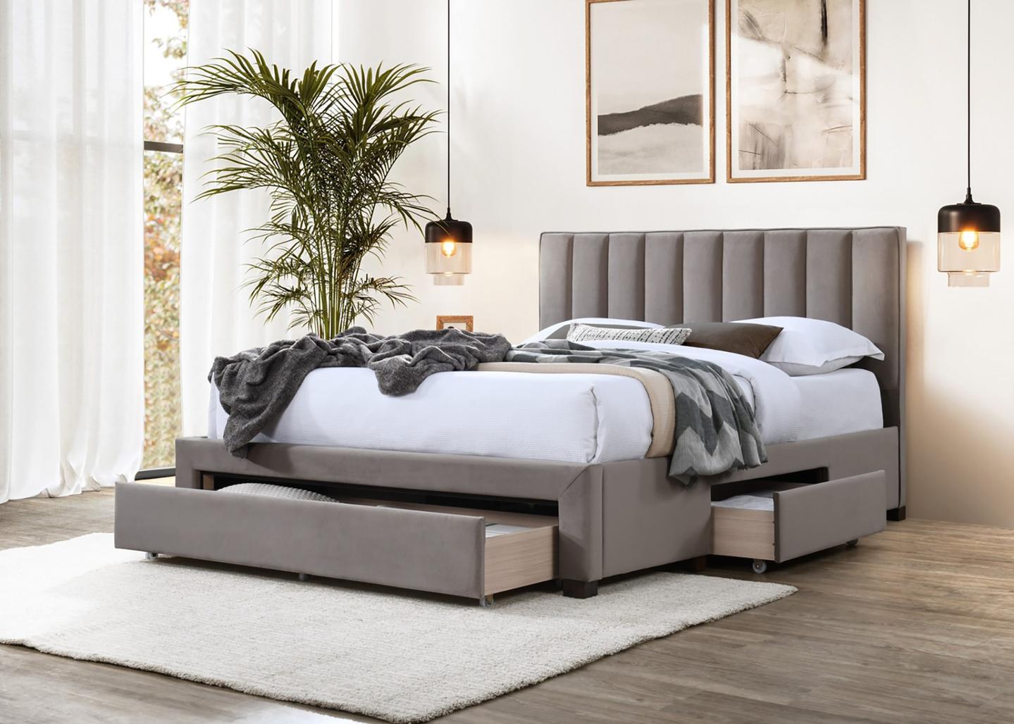 Helmi voodiraam, pesusahtlitega, beež