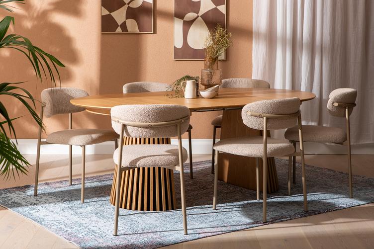 Metz & Bow söögilaua komplekt kuuele, pikendatav laud, ovaalne