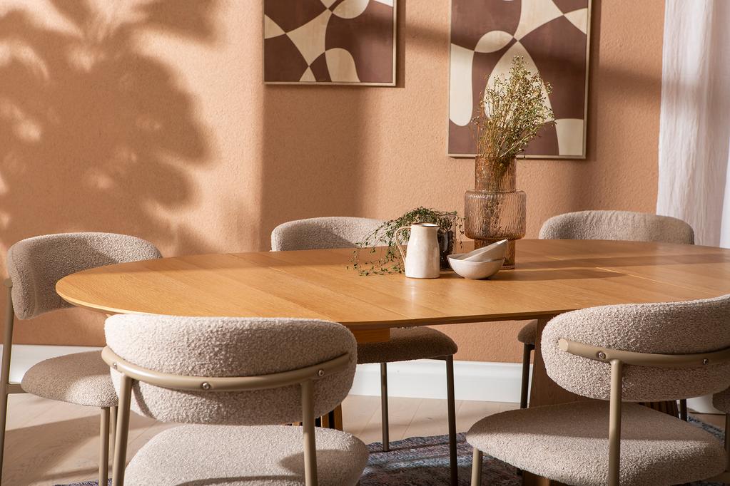 Metz & Bow söögilaua komplekt kuuele, pikendatav laud, ovaalne