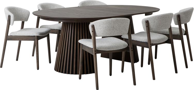 Metz & Niela söögilaua komplekt kuuele, smoked tamm