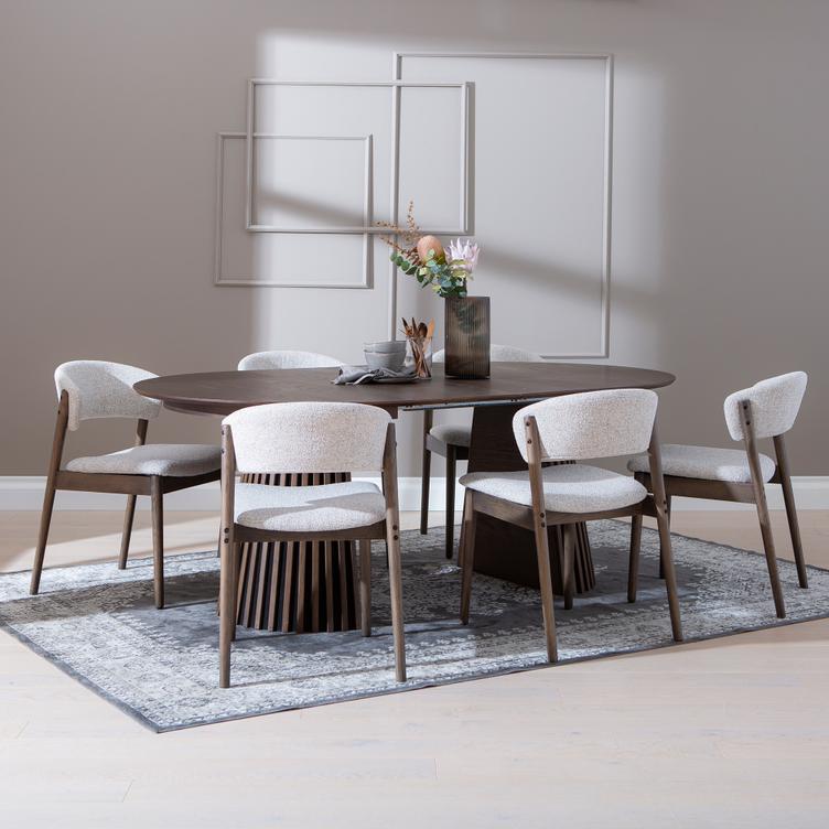 Metz & Niela söögilaua komplekt kuuele, smoked tamm