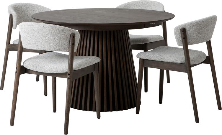 Metz & Niela söögilaua komplekt neljale, smoked tamm