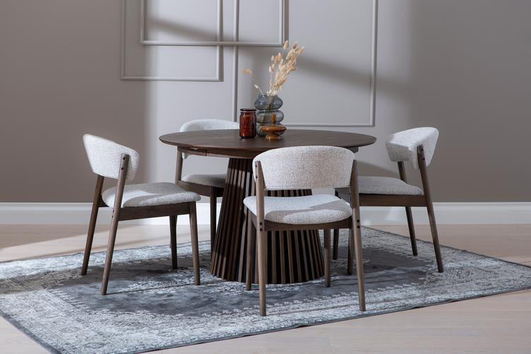 Metz & Niela söögilaua komplekt neljale, smoked tamm