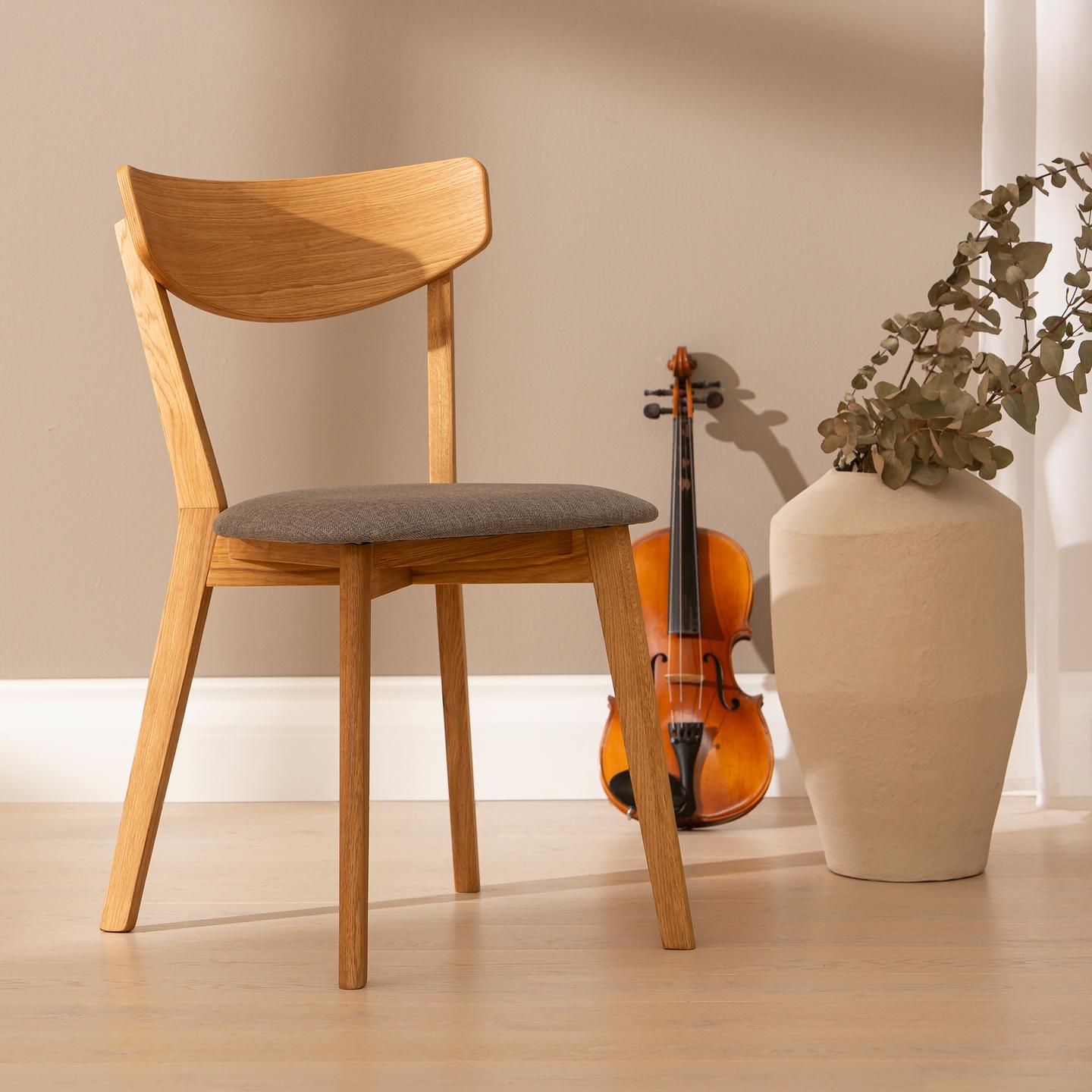 Ekholmen söögitool, õlitatud tamm / hall kangas