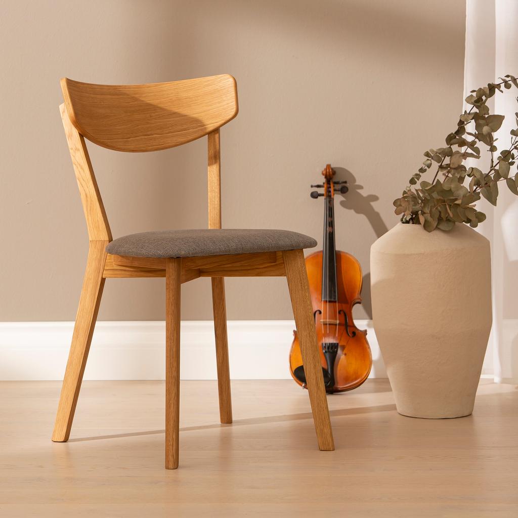 Ekholmen söögitool, õlitatud tamm / hall kangas