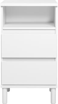 Pisipilt: Sata kummut nr. 4. 47 cm, 2 sahtlit+ ava, valge, ümar jalg