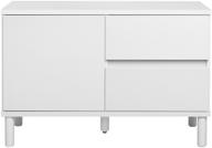 Pisipilt: Sata kummutkapp nr. 9. 92 cm, uks vasakul + 2 sahtlit, valge, ümar jalg