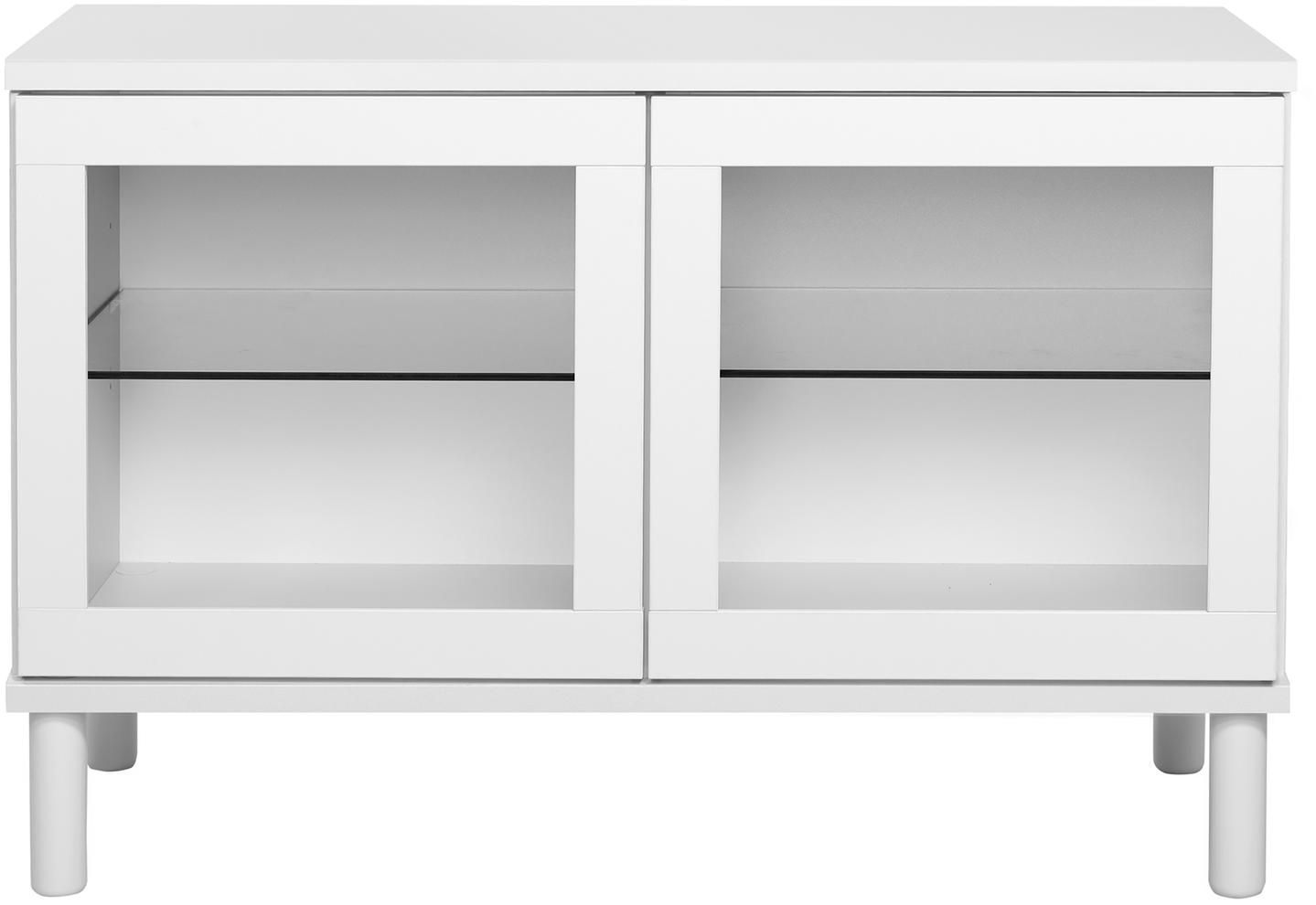 Sata klaasustega kapp nr. 11. 92 cm, valge, ümar jalg