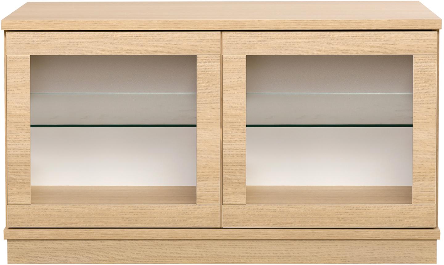 Sata klaasustega kapp nr. 11. 92 cm, hele tamm, sokkel