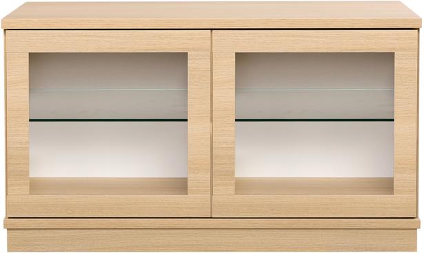 Sata klaasustega kapp nr. 11. 92 cm, hele tamm, sokkel