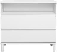 Pisipilt: Sata kummut nr. 19. 92 cm, ava + 2 sahtlit, valge, ümar jalg