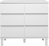 Pisipilt: Sata kummut nr. 21. 92 cm, 6 sahtlit, valge, ümar jalg