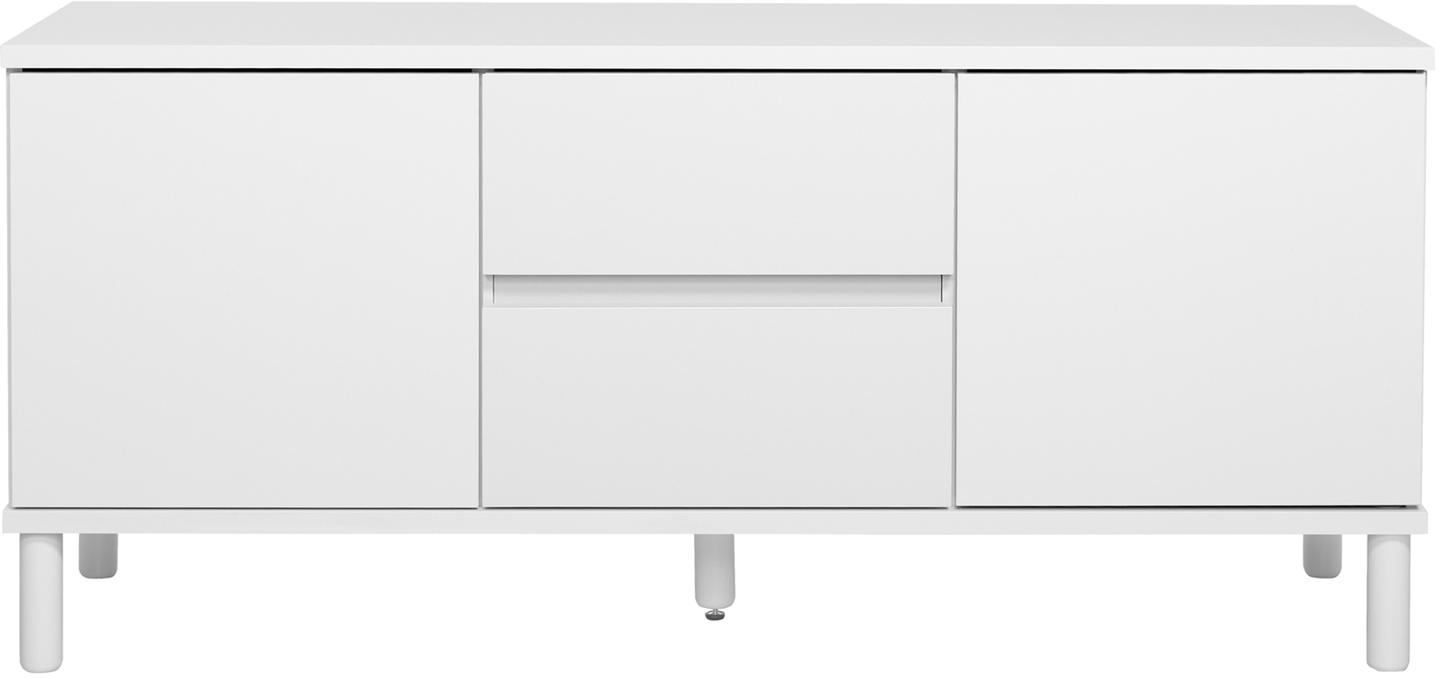 Sata kapp nr. 31. 138 cm, 2 ust + 2 sahtlit, valge, ümar jalg