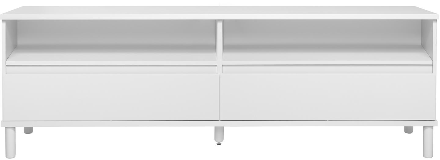 Sata kapp nr. 44. 183 cm, 2 ava + 2 sahtlit, valge, ümar jalg