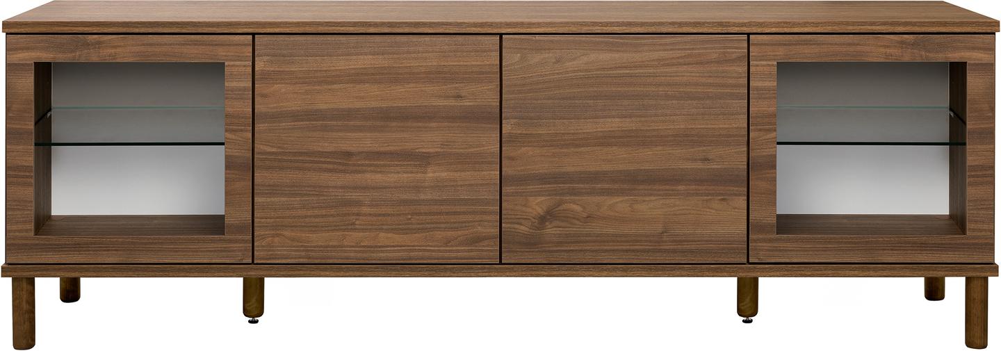 Sata kapp nr. 50. 183 cm, 2 ust + 2 klaasust, pruun, ümar jalg