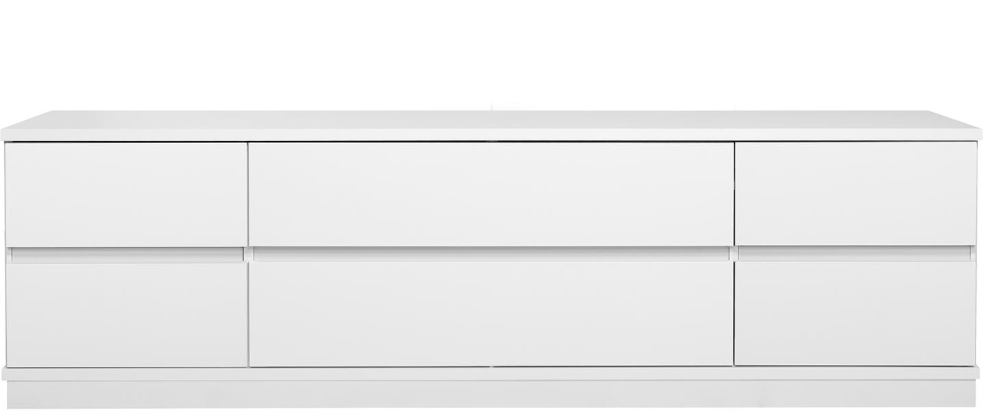 Sata kapp nr. 51. 183 cm, 6 sahtlit, valge, sokkel