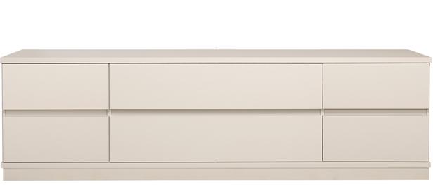 Sata kapp nr. 51. 183 cm, 6 sahtlit, greige, sokkel