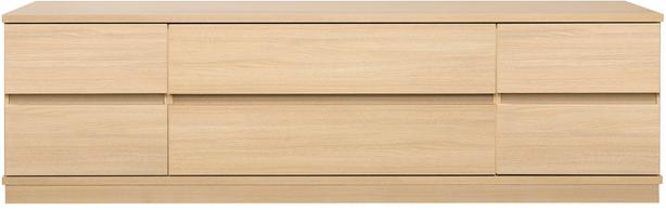 Sata kapp nr. 51. 183 cm, 6 sahtlit, hele tamm, sokkel