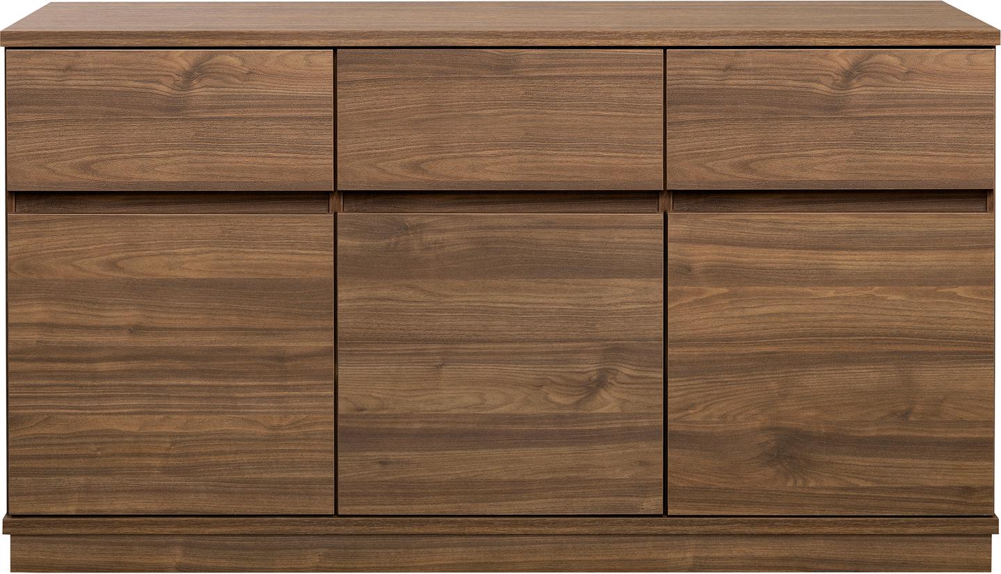 Sata puhvetkapp nr. 59. 138cm 3 ust + 3 sahtlit pruun, sokkel