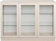 Pisipilt: Sata kõrge puhvetkapp nr. 68. 138 cm, 3 klaasust, greige, sokkel