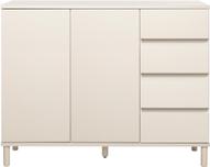 Pisipilt: Sata kõrge puhvetkapp nr. 73. 138 cm, 4 sahtlit paremal + 2 ust, greige, ümar jalg