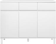 Pisipilt: Sata kõrge puhvetkapp nr. 74. 138 cm, 3 ust + 3 sahtlit, valge, ümar jalg