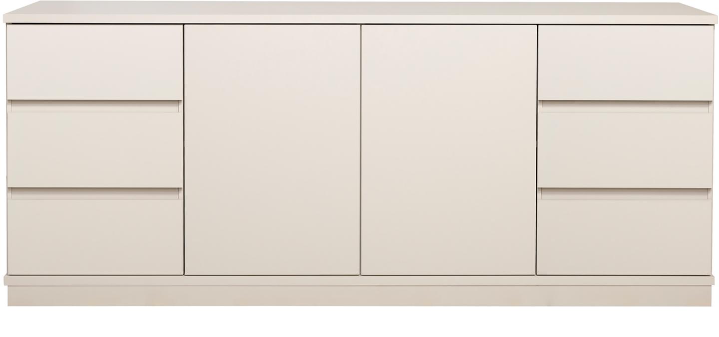 Sata lai puhvetkapp nr. 85. 183cm 6 sahtlit + 2 ust  greige, sokkel