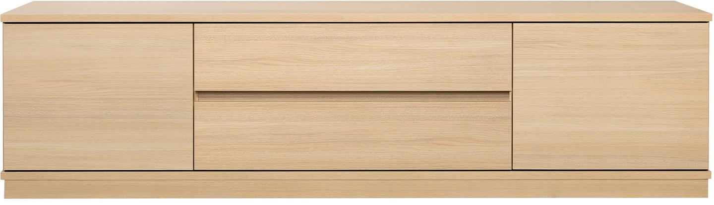 Sata kapp nr. 89. 200 cm, 2 ust  + 2 sahtlit, hele tamm, sokkel