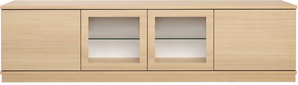 Sata kapp nr. 90. 200 cm, 2 ust  + 2 klaasust, hele tamm, sokkel