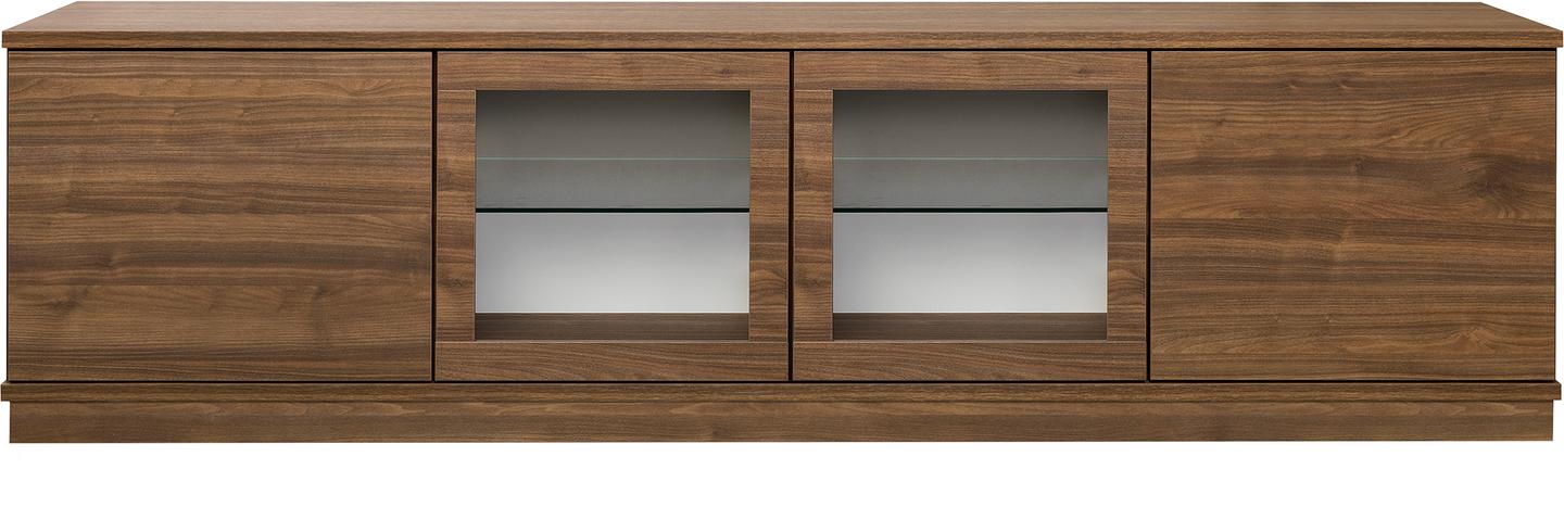 Sata kapp nr. 90. 200 cm, 2 ust  + 2 klaasust, pruun, sokkel