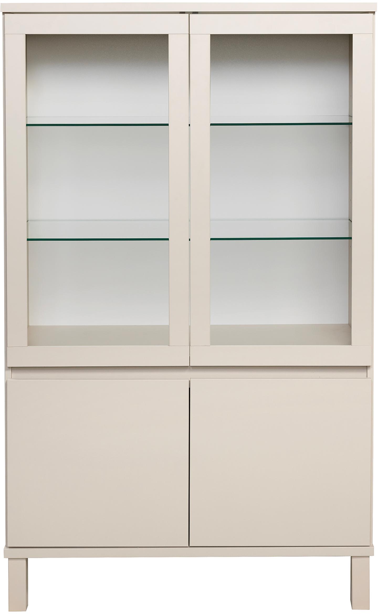 Sata madal vitriin nr. 95. 92cm 2 ust greige, kandiline jalg