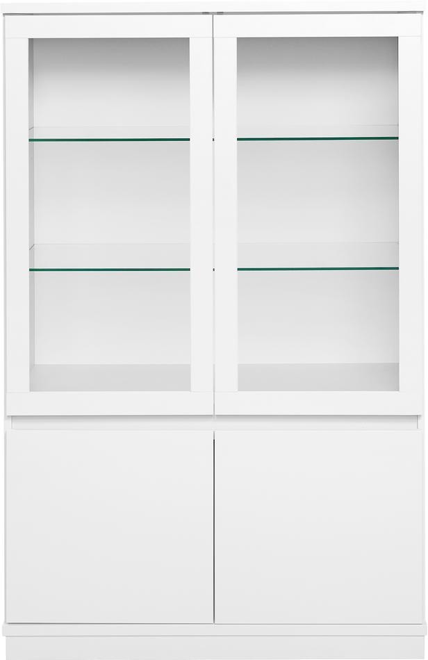 Sata madal vitriin nr. 95. 92cm 2 ust valge, sokkel