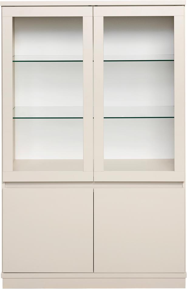 Sata madal vitriin nr. 95. 92cm 2 ust greige, sokkel