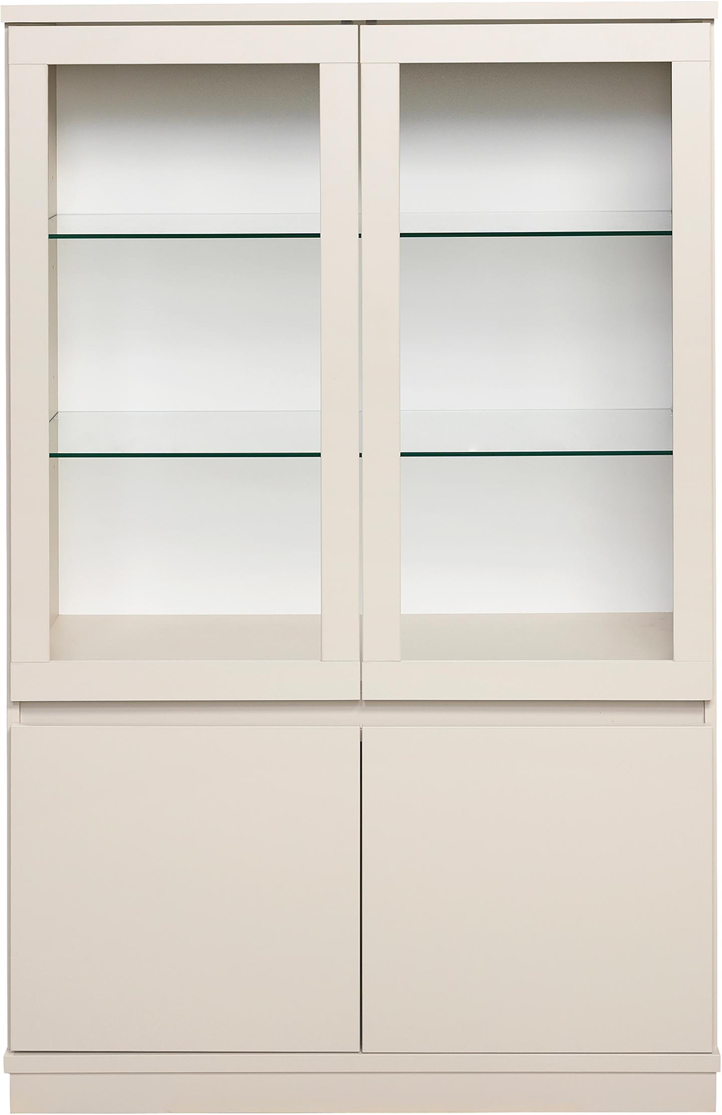 Sata madal vitriin nr. 95. 92cm 2 ust greige, sokkel