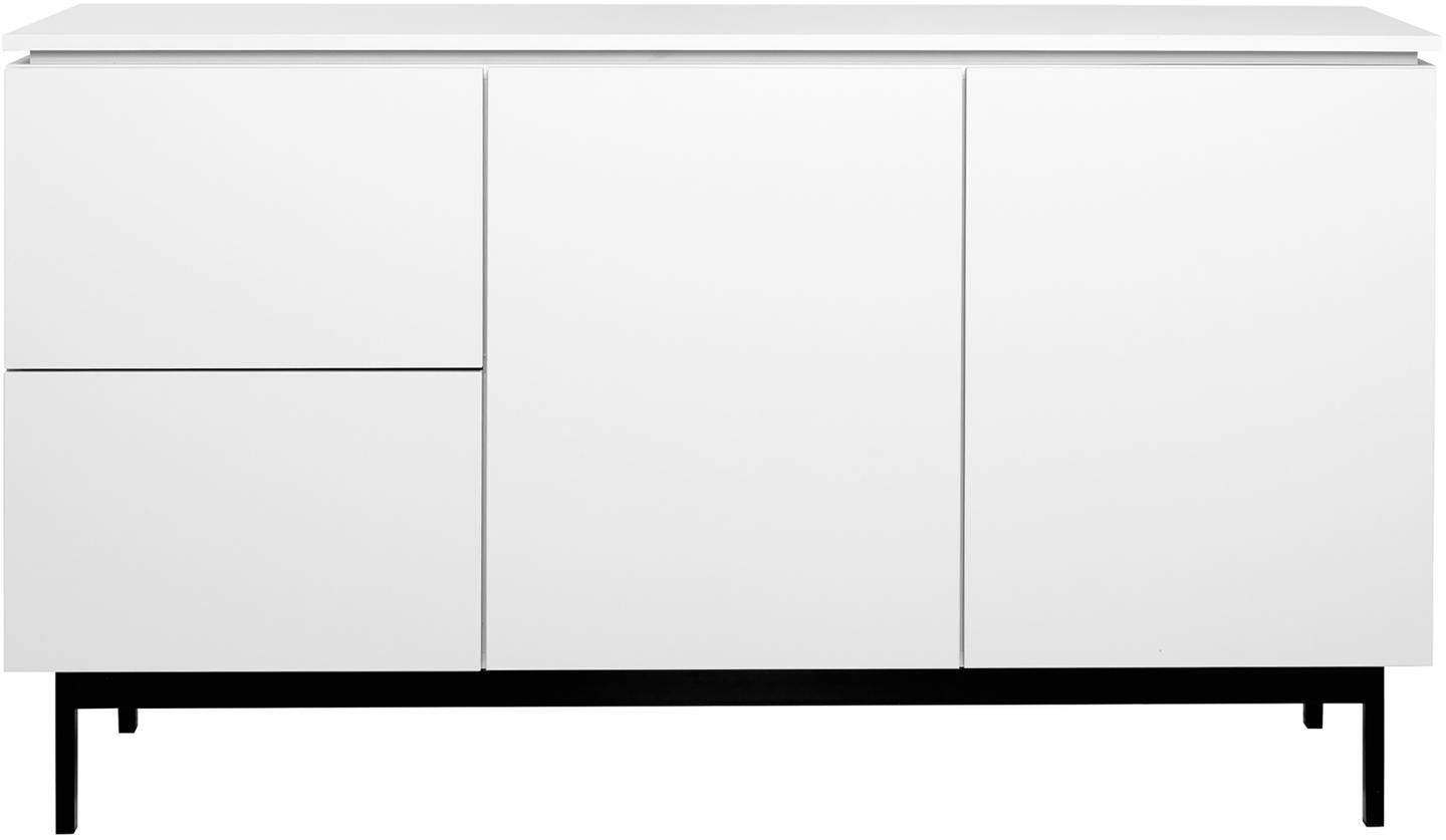 Lakeus puhvetkapp nr. 5. 148 cm topeltkaanega valge, metallist sokkeljalg