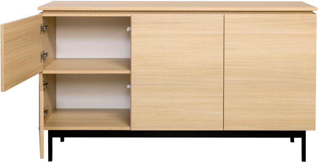 Lakeus puhvetkapp nr. 5. 148 cm topeltkaanega hele tamm, metallist sokkeljalg