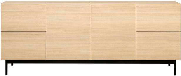 Lakeus puhvetkapp nr. 6. 197 cm hele tamm, metallist sokkeljalg