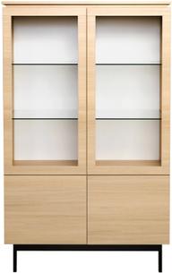 Pisipilt: Lakeus vitriin nr. 7. 99 cm, topeltkaanega, hele tamm, must metall sokkeljalg