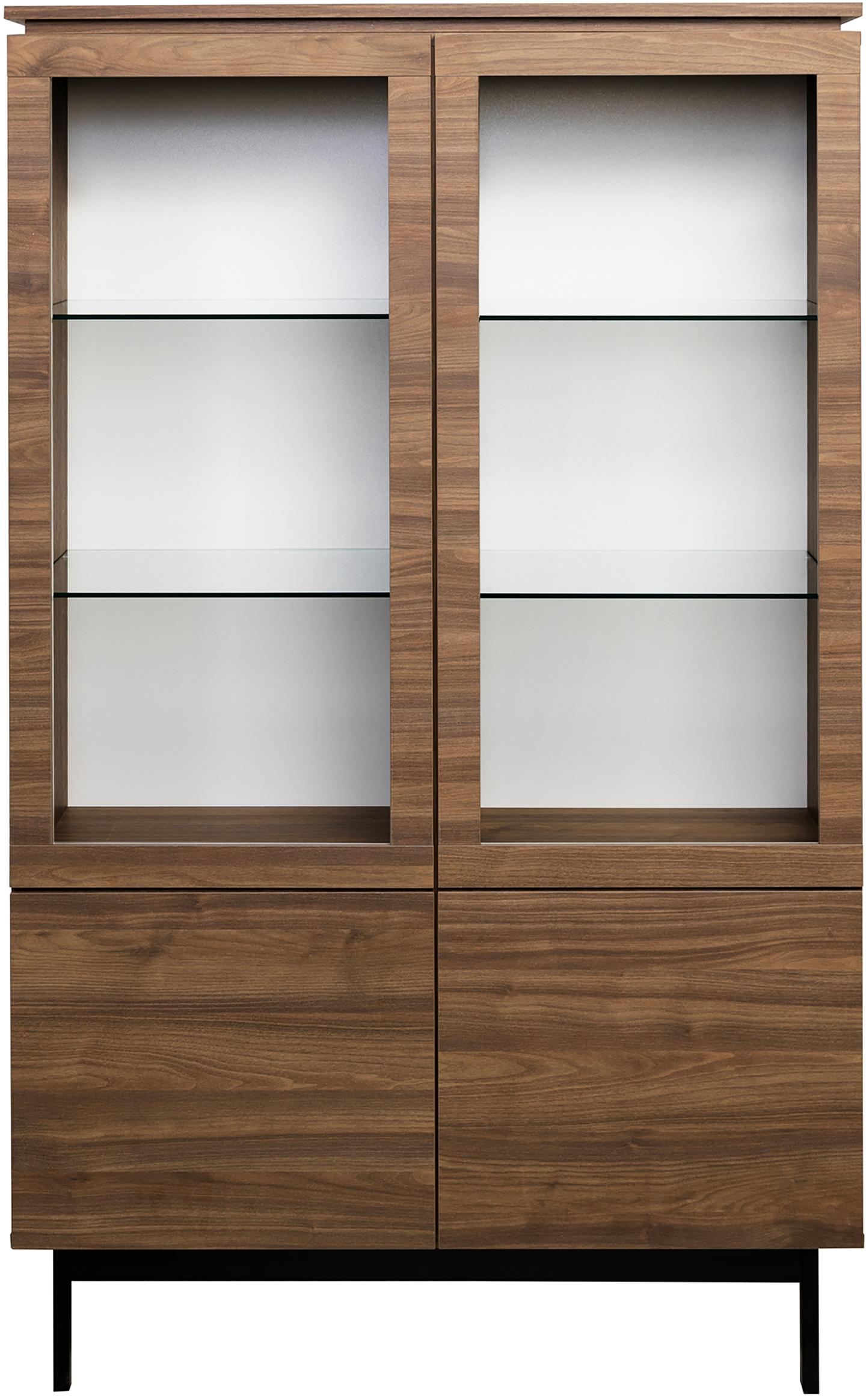 Lakeus vitriin nr. 7. 99 cm, topeltkaanega, pruun, must metalljalg