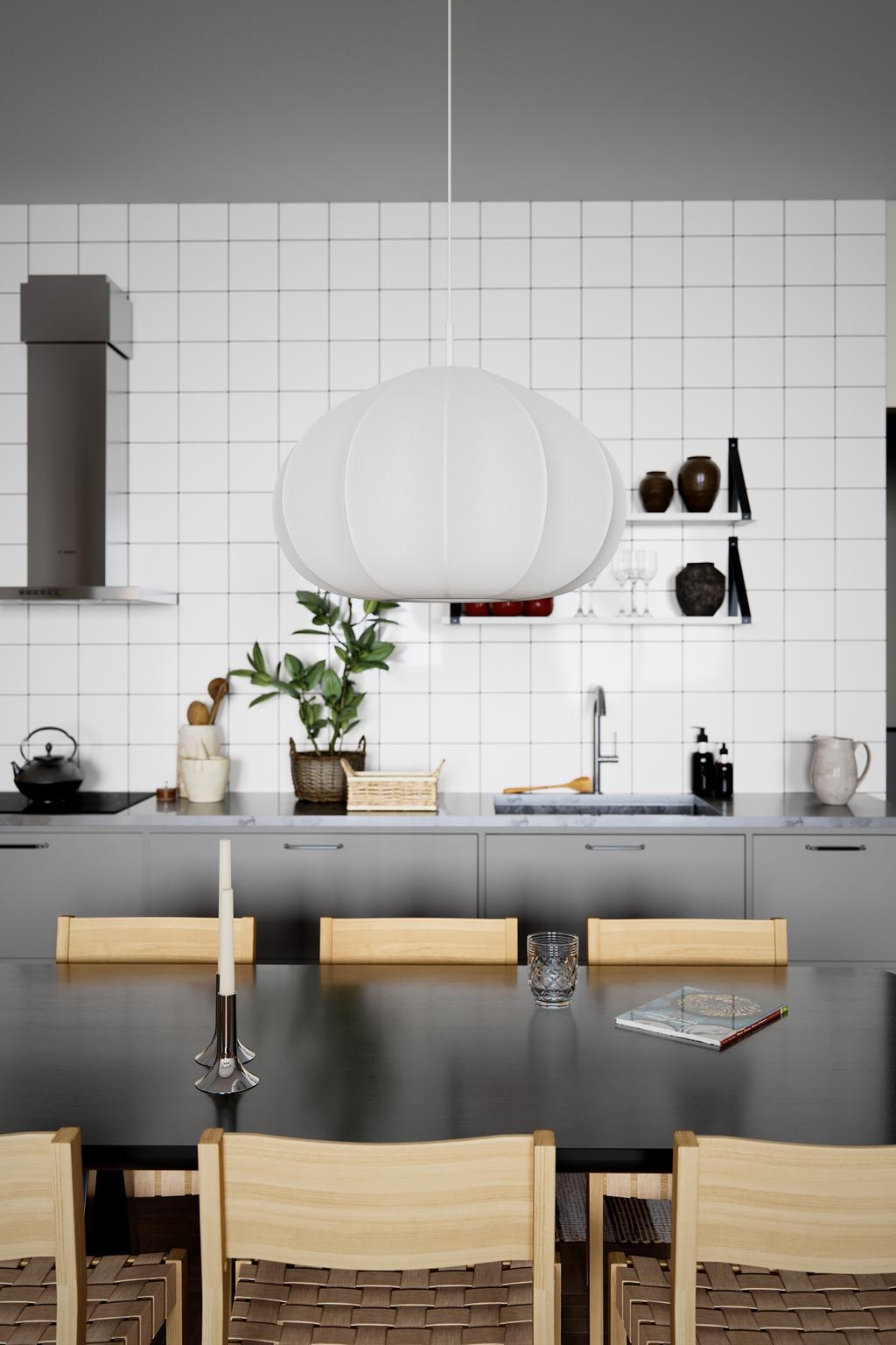 Ebba ripplamp 60cm valge