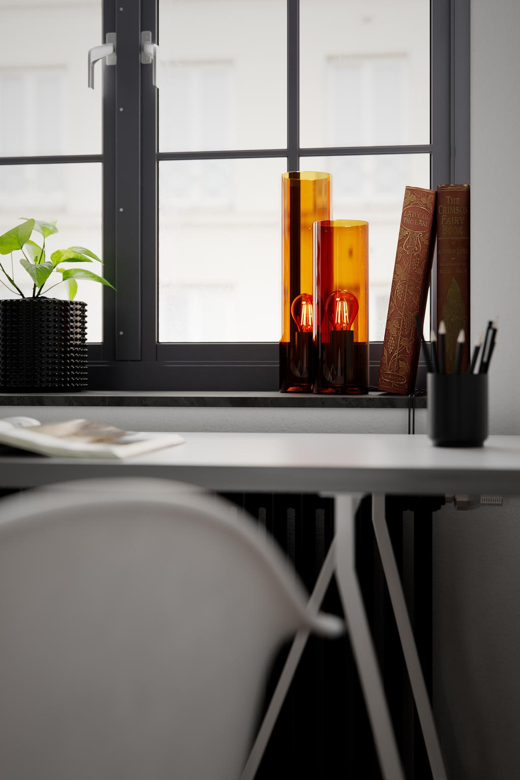 Flake laualamp 30cm konjak