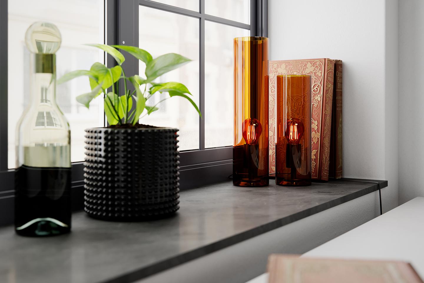 Flake laualamp 30cm konjak