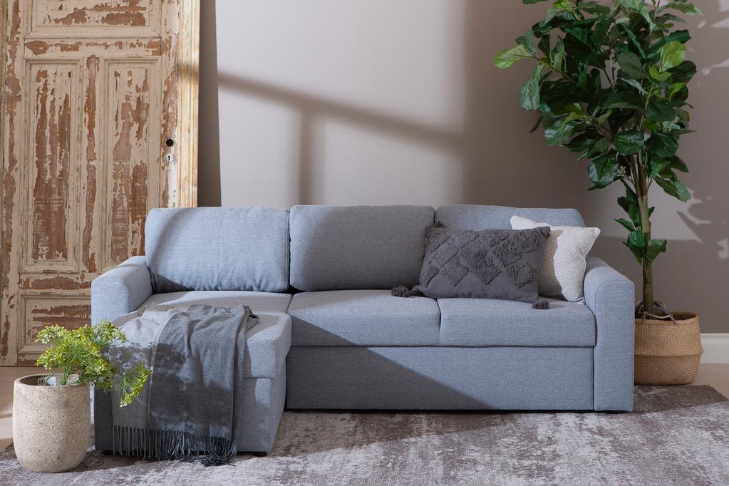 Ingrid 3-kohaline diivanvoodi, helehall (ei sis. pesukasti)